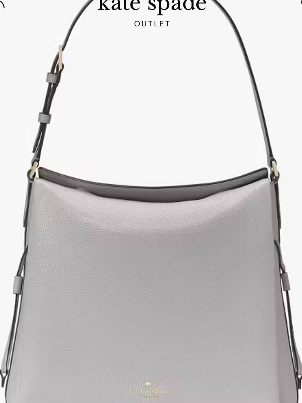 kate spade Gray Pebbled Leather Hobo Shoulder Bag